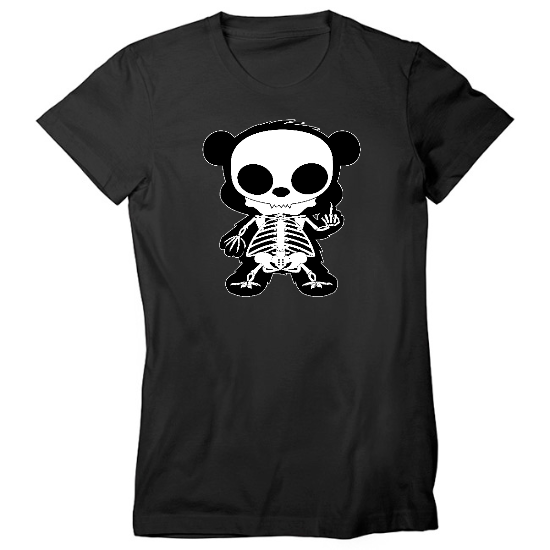 Bird Flipping Panda  Womens T-Shirt