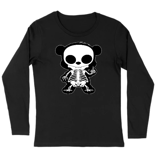 Bird Flipping Panda  Womens Long sleeve T-Shirt
