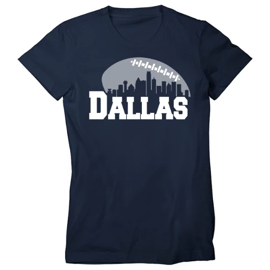Dallas Football Skyline Fans Womens T-Shirt