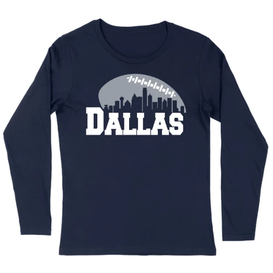 Dallas Football Skyline Fans Womens Long sleeve T-Shirt