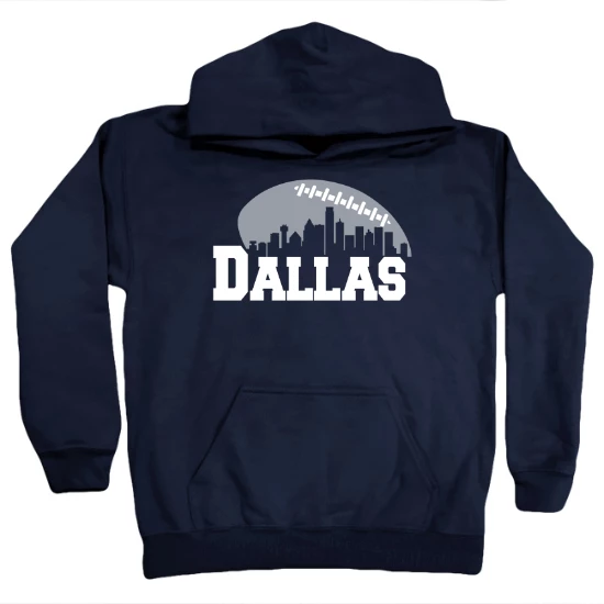 Dallas Football Skyline Fans Kids Hoodie