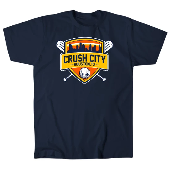 Houston Crush City Baseball Shield Mens T-Shirt