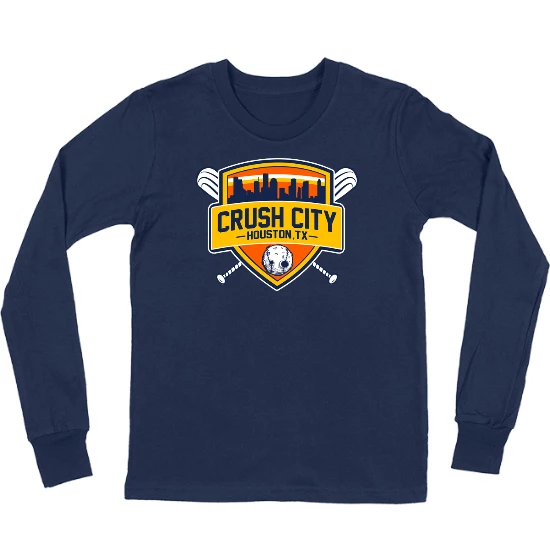Houston Crush City Baseball Shield Kids Long Sleeve T-Shirt