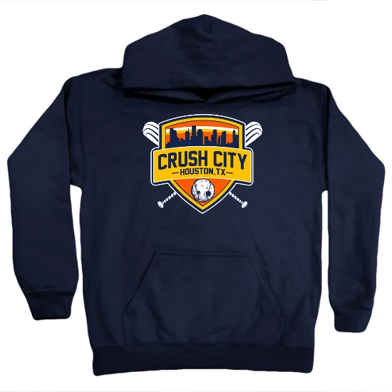 Houston Crush City Baseball Shield Kids Hoodie