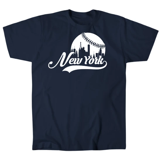 New York Baseball Fans Skyline Mens T-Shirt