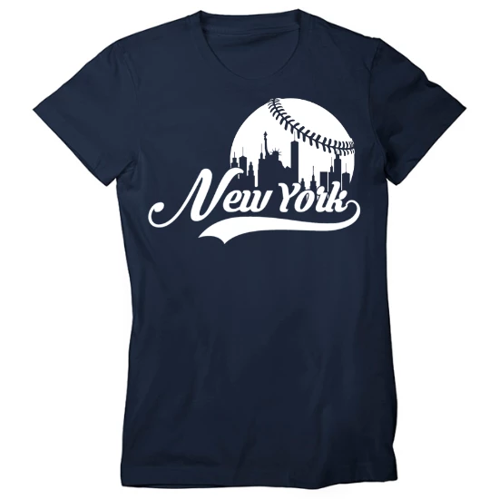 New York Baseball Fans Skyline Womens T-Shirt