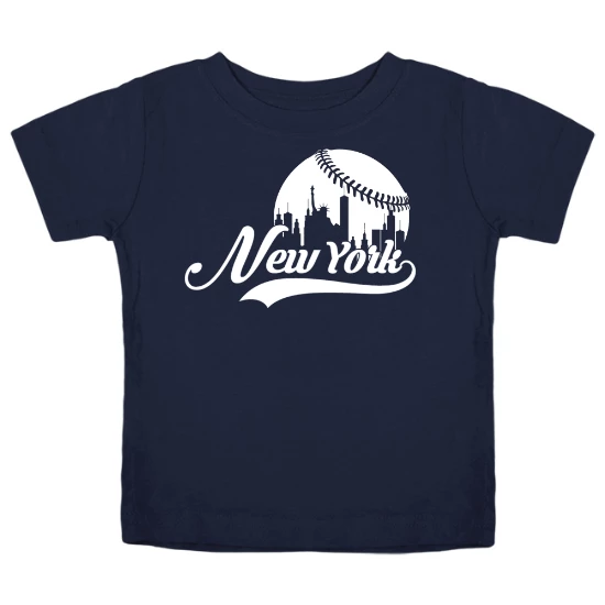 New York Baseball Fans Skyline Kids T-Shirt