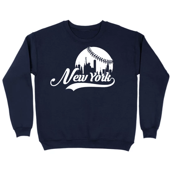 New York Baseball Fans Skyline Kids Crewneck Sweatshirt