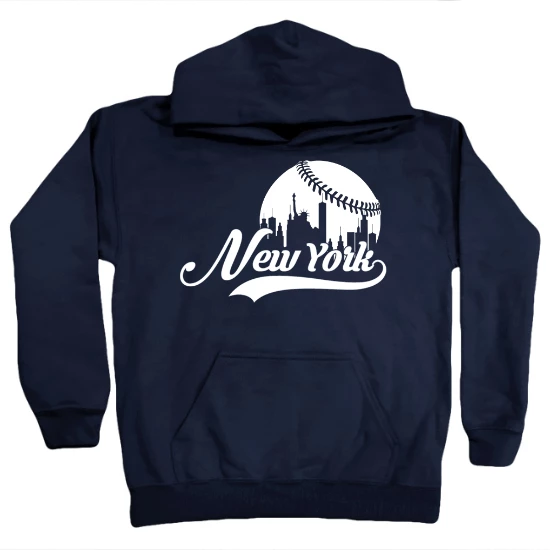 New York Baseball Fans Skyline Kids Hoodie