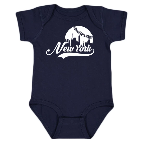 New York Baseball Fans Skyline Onesie