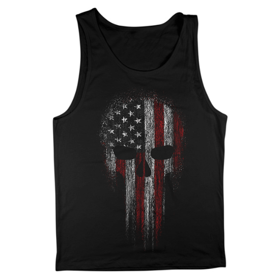 USA Flag Skull Patriotic  Mens Tank Top