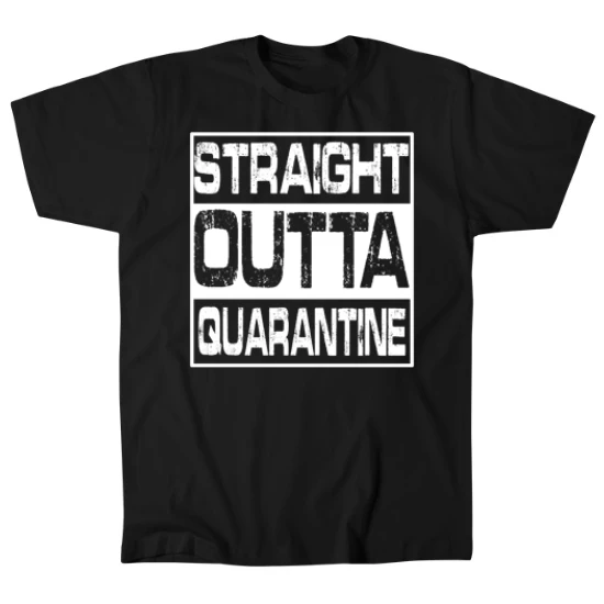 Coronavirus COVID-19 Straight Outta Quarantine Mens T-Shirt