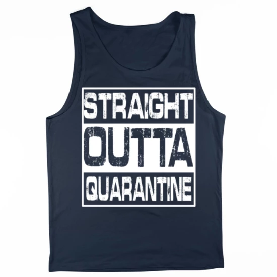 Coronavirus COVID-19 Straight Outta Quarantine Mens Tank Top