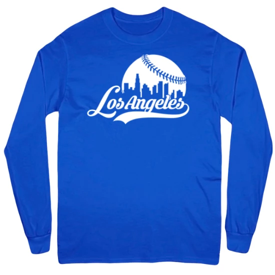 Los Angeles Skyline Baseball  Mens Long Sleeve T-Shirt