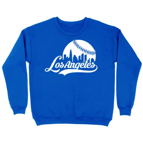 Los Angeles Skyline Baseball  Kids Crewneck Sweatshirt