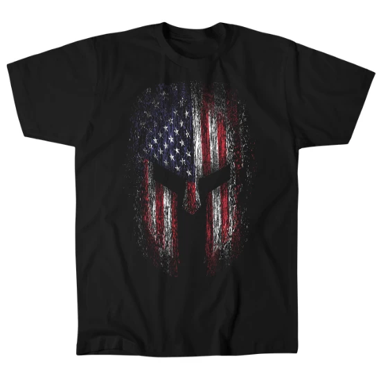 American Warrior Spartan Patriotic Mens T-Shirt