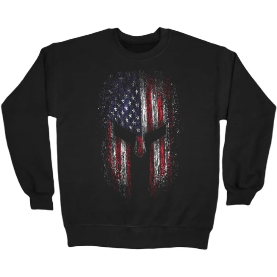 American Warrior Spartan Patriotic Crewneck Sweatshirt