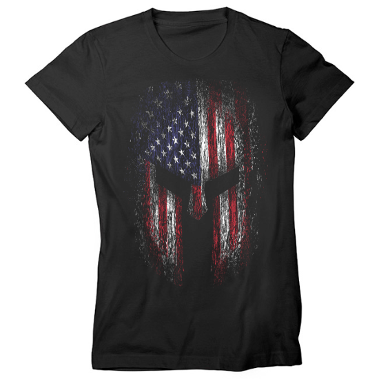 American Warrior Spartan Patriotic Womens T-Shirt