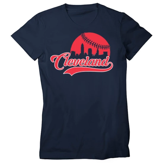 Cleveland Baseball Skyline Fans Womens T-Shirt