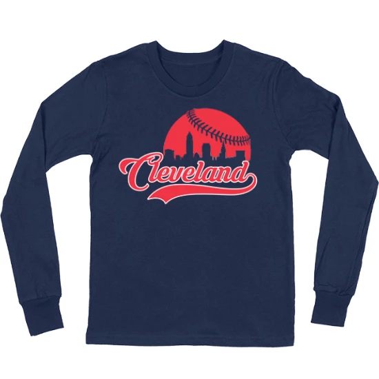 Cleveland Baseball Skyline Fans Kids Long Sleeve T-Shirt