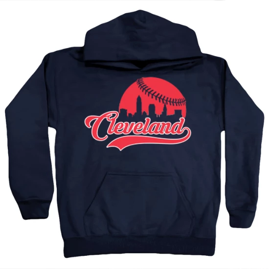 Cleveland Baseball Skyline Fans Kids Hoodie