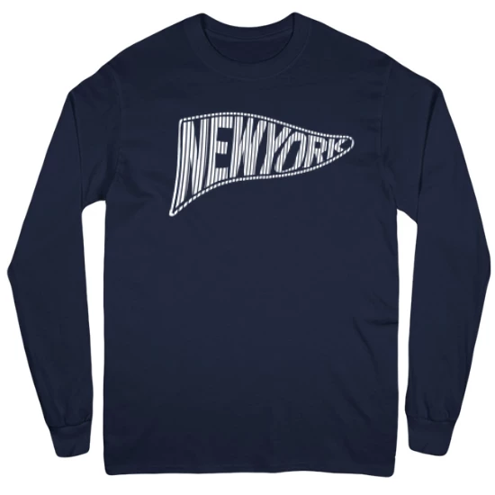 New York Baseball Pennant Mens Long Sleeve T-Shirt