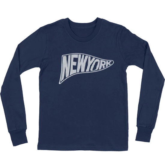 New York Baseball Pennant Kids Long Sleeve T-Shirt