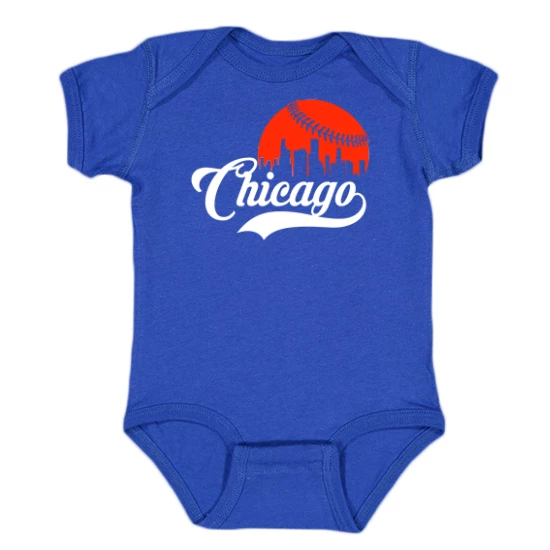 Chicago Baseball Skyline  Onesie