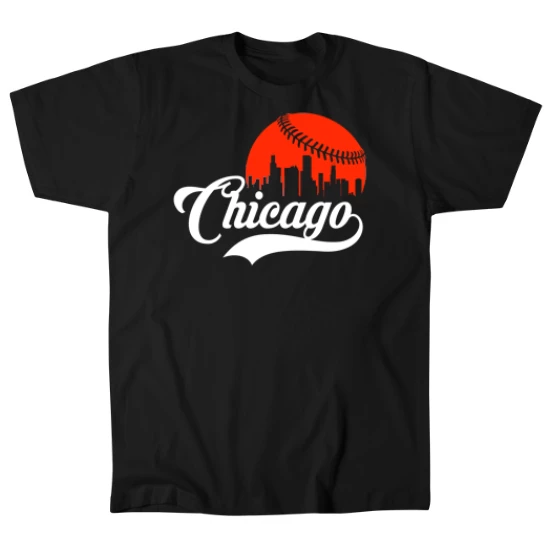 Chicago Baseball Skyline  Mens T-Shirt