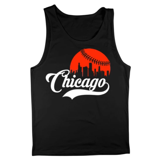 Chicago Baseball Skyline  Mens Tank Top