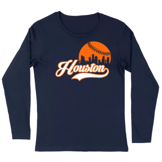 Houston Baseball Skyline Womens Long sleeve T-Shirt