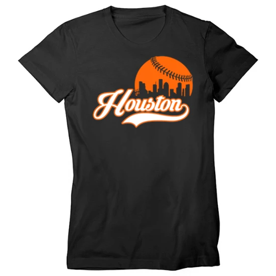 Houston Baseball Skyline Womens T-Shirt
