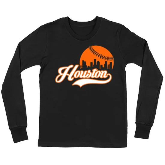 Houston Baseball Skyline Kids Long Sleeve T-Shirt