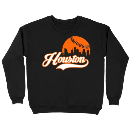 Houston Baseball Skyline Kids Crewneck Sweatshirt