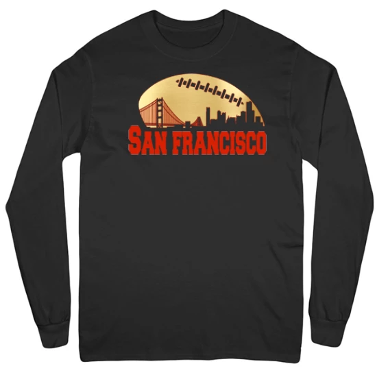 San Francisco Football Skyline Mens Long Sleeve T-Shirt