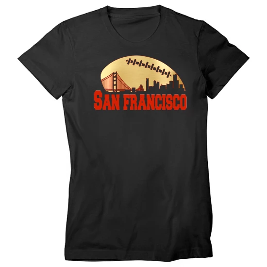 San Francisco Football Skyline Womens T-Shirt