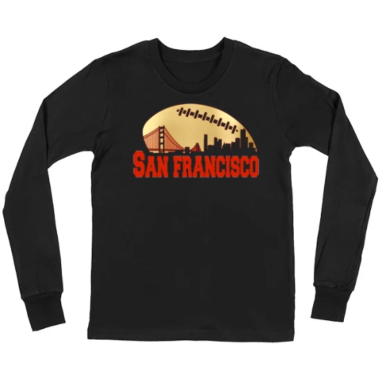 San Francisco Football Skyline Kids Long Sleeve T-Shirt