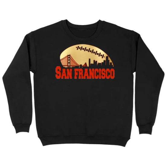 San Francisco Football Skyline Kids Crewneck Sweatshirt