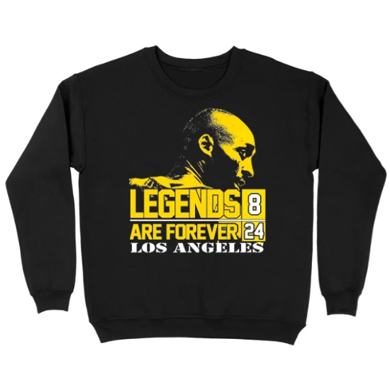 Los Angeles Legends are Forever Kobe Tribute Kids Crewneck Sweatshirt