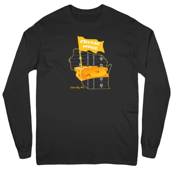 Cheese Mode Green Bay Football  Mens Long Sleeve T-Shirt