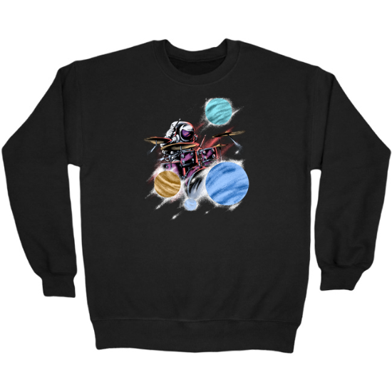 Astronaut Space Drummer Crewneck Sweatshirt