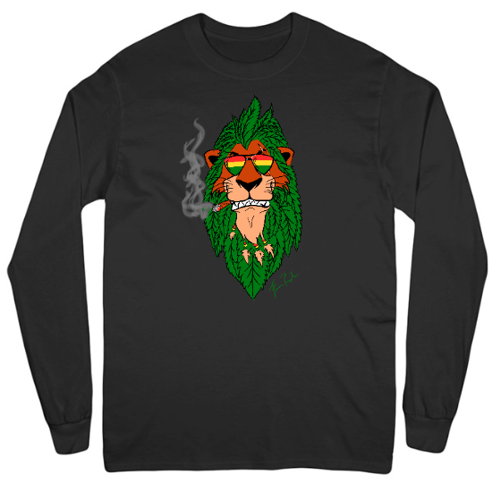 The Lion Smo King Mens Long Sleeve T-Shirt