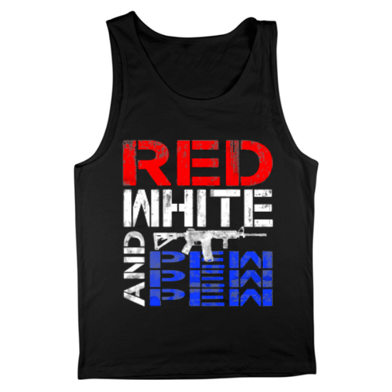 Pew Pew Pew Patriotism Mens Tank Top