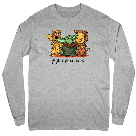 Scooby doo Yoda Winnie the Pooh Friends Mens Long Sleeve T-Shirt