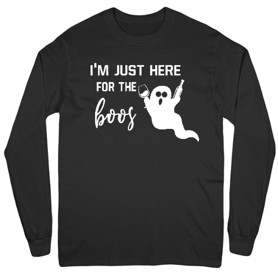 Just Here For the Boos Mens Long Sleeve T-Shirt