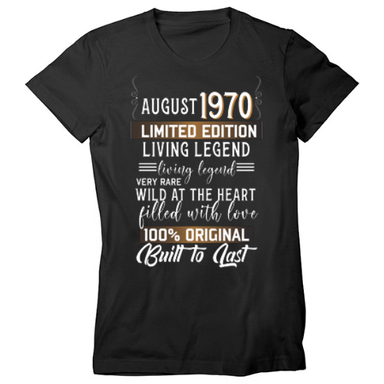 August 1970 Birthday Womens T-Shirt 01