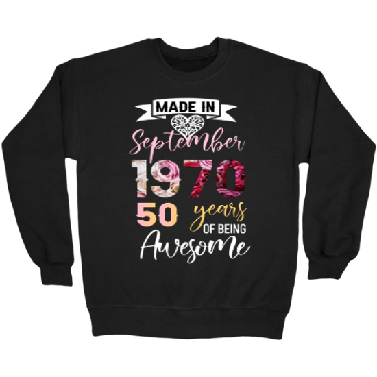 Made in September Birthday Crewneck Sweatshirt