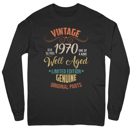 Vintage 1970 Birthday Mens Long Sleeve T-Shirt