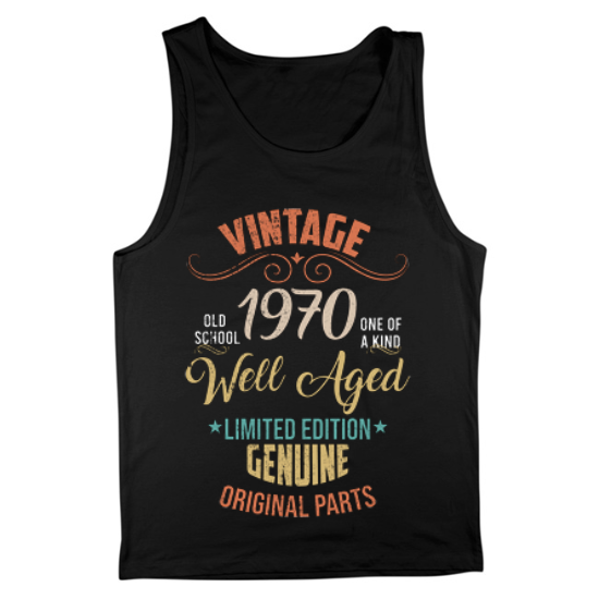 Vintage 1970 Birthday Mens Tank Top