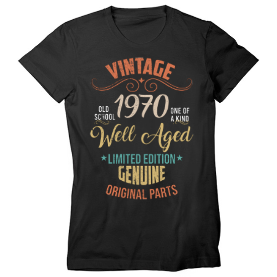Vintage 1970 Birthday Womens T-Shirt